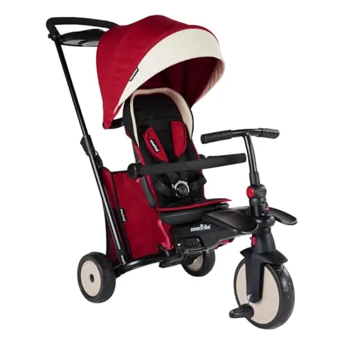 SmarTrike STR5 Dreirad faltbar für Kinder 7 in 1 – Rot - Praktisches 7-in-1 Dreirad für Kinder von 9 Monaten bis 3 Jahren. Mit einfacher Faltfunktion und müheloser Steuerung für Eltern – ideal für sichere, stressfreie Ausflüge.