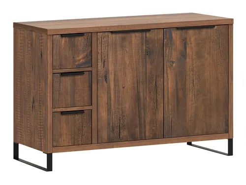 massivum Waschtisch Sydney aus Pinienholz, 105 cm - Eleganter Waschtisch aus massivem Pinienholz, braun lackiert, mit 2 Türen und 3 Schubladen. Ideal für Ihr Badezimmer, bietet ausreichend Stauraum und eine ansprechende Optik.