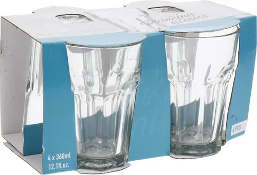 Excellent Houseware Trinkglas-Set, 4-teilig, 36 cl