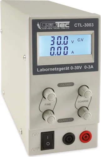 CHILITEC Regelbares Labornetzgerät CTL-3003, 0...30 V / 0...3 A mit LCD