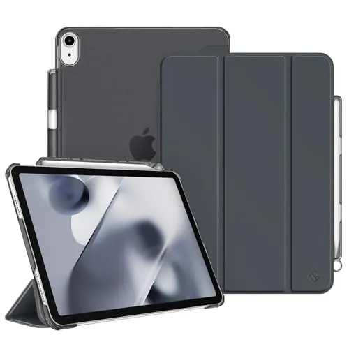 Fintie Hülle für iPad Air 11 Zoll (M4/M3/M2, 2026/2025/2024), iPad Air 5 2022/4 Generation 2020 10.9 Zoll mit Stifthalter, ultradünne leichte Schutzhülle Case mit transparenter Rückseite, Himmelgrau