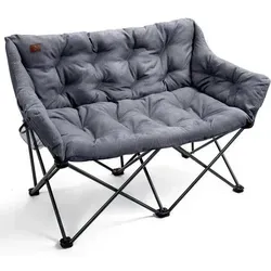 EVER ADVANCED Campingstuhl Klappbar 2 Sitzer XXL – Grau Modern