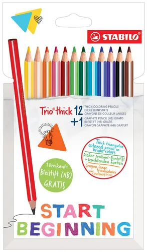 STABILO Dreikant Buntstifte Trio dick 12+1 Promo Etui
