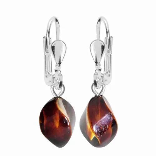 Ohrhänger - Klassisch 14x6 mm - Silber 925/000 - Bernstein