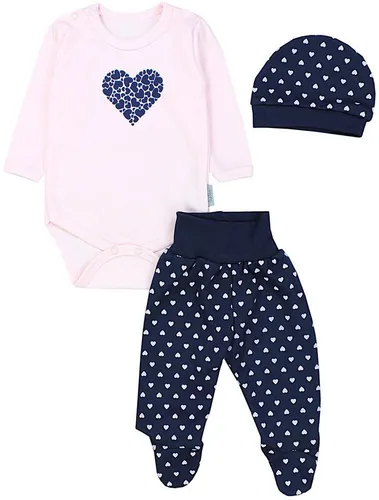 TupTam Langarmbody Baby Mädchen Jungen Bekleidungsset Langarmbody Hose Mütze mit Spruch