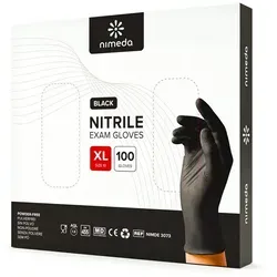 Kemes Einweghandschuhe Nitrilhandschuhe 100 Stück Einmalhandschuhe Gummihandschuh Latexfrei schwarz XL