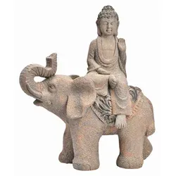 Produktbild X-Mas Buddha Figur aus Keramik, Braun, 38.5x46.0x19.5 cm