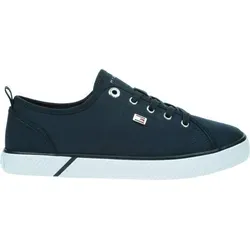 Tommy Hilfiger Damen Vulc Canvas Sneaker - Nachhaltige Low Tops in Space Blue, 37 EU - Damen-Sneaker, nachhaltig produziert und authentisch von Tommy Hilfiger für einen stilvollen und umweltbewussten Look.