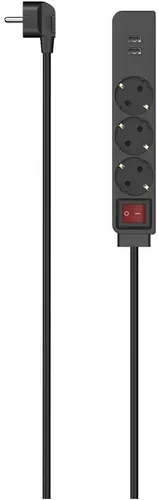 Hama 00223182 Verlängerungskabel 1,4 m - 3 AC-Ausgänge, praktische Mehrfachsteckdose für flexibles Strommanagement in Innenräumen