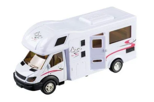 HAPPY_PEOP Die Cast Motorhome Wohnmobil weiß 17cm - Detailgetreues Modell eines Wohnmobils, ideal für Sammler und Kinder, fördert kreatives Spielen und Fantasie.