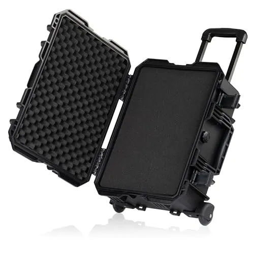 Zelsius Transportkoffer mit Schaumstoffpolsterung | 18 Liter - Werkzeugkasten und Kamerakoffer mit individueller Schaumstoffpolsterung für sicheren Transport von empfindlichen Gegenständen, inklusive Druckausgleichsventil und praktischen Rollen.