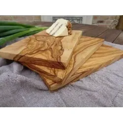 Frühstücksbrett ca. 30 x 15 cm Olivenholz – eckig, hygienisch, schnittfest, messerschonend - Naturbelassen