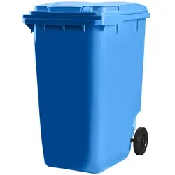 Hardwex Mülltonne 360L mit 2 Rädern und Deckel in blau von Hardwex
