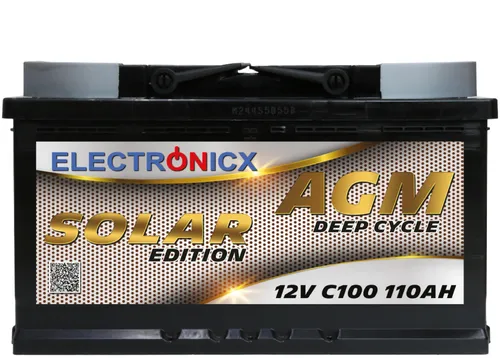 Solarbatterie 12V 110AH Electronicx Solar Edition AGM Batterie Solar Akku Versor