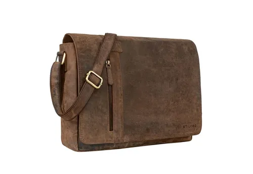 STILORD 'Nicolas' Messenger Bag Leder - Elegante 15,6 Zoll Laptoptasche für Business & Freizeit - Messenger-Bag aus echtem Rindsleder mit Vintage Design, ideal für Büro und Uni. Bietet Platz für einen 15,6 Zoll Laptop und überzeugt durch hochwertige Verarbeitung.