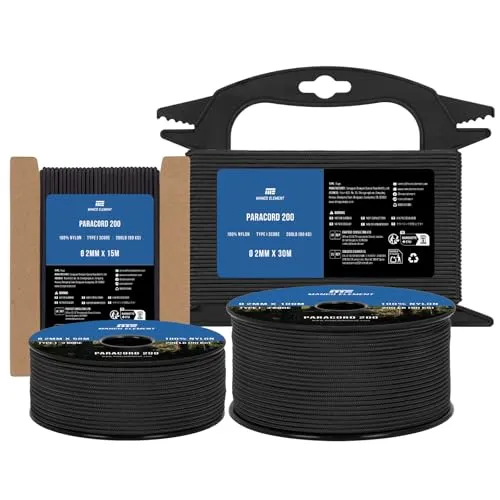 Manco Element Paracord 2mm 15m Nylonschnur 3 Kern Seil Type I Nylon Cord