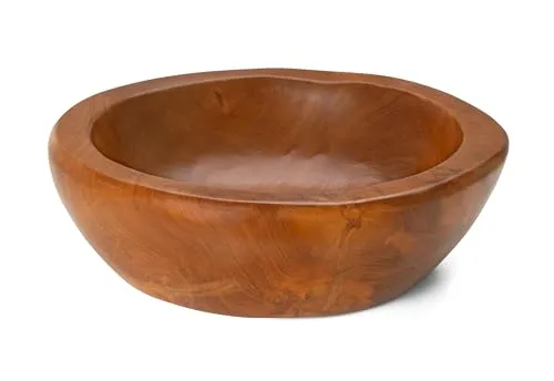 Divero Waschbecken Cordoba aus Teak-Holz - Ø 40cm – Farbe: Braun