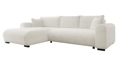Mirjan24 Ecksofa Merkos - Komfortable Eckcouch mit Schlaffunktion - Sofas & Couches mit Schlaffunktion und Bettkasten, ideal für Übernachtungsgäste. Universell montierbar für rechts oder links, bietet eine großzügige Schlaffläche von 240 x 135 cm.
