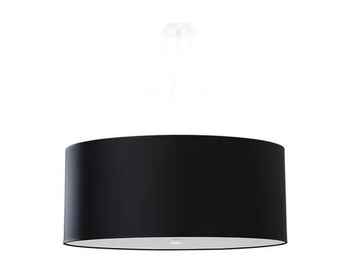 Kronleuchter OTTO 70 schwarz - Eleganter 6-flammiger Kronleuchter aus schwarzem Stoff, ideal für minimalistisches Wohnen. Höhenverstellbar und mit energieeffizienter LED-Beleuchtung ausgestattet.