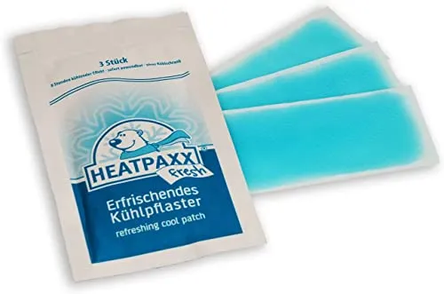 3x HPXfresh® - Kühlpflaster mit Menthol | 1 x 3er Pack Pflaster zur Abkühlung und zur sofortigen Erfrischung | Kühlpatch - Fieberpflaster 12x5cm