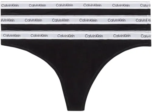 Calvin Klein Damen Strings Modern Logo Tangas, Schwarz, M von Calvin Klein