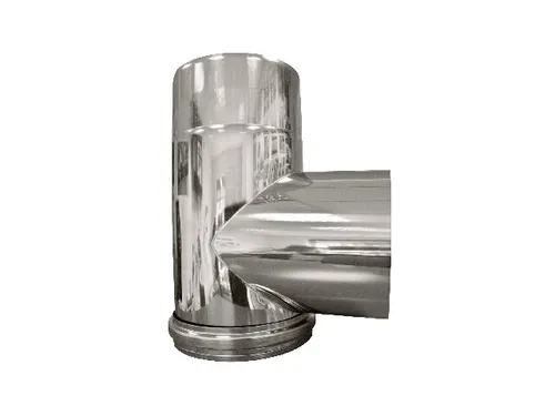 TTC Abgas Umlenk-T-Stück 87° mit Deckel DN 80/125