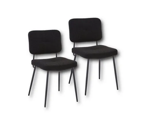HOOZ Esszimmerstuhl 2er Set Esszimmerstühle mit Rückenlehne, Teddystoff mit Metallbeinen (Set, 2 St), 2 oder 4 Stück