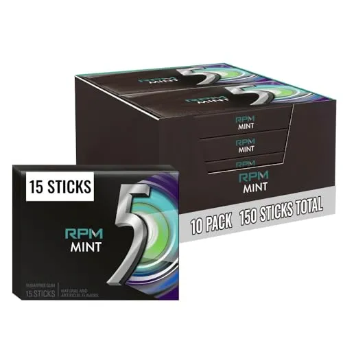 Gum RPM Mint Sugarfree Gum, 10 Counts 5