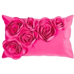 PAD FLORAL Kissenbezug in Hot Pink, 30 x 50 cm in pink von Pad
