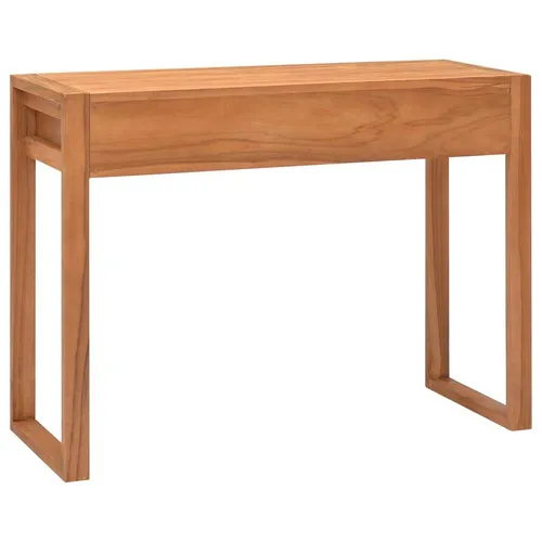 vidaXL Schreibtisch mit 2 Schubladen aus Teakholz - Braun, 100x40x75 cm - Rustikaler Schreibtisch aus massivem Teakholz, ideal für Zuhause oder Büro. Mit zwei Schubladen für praktischen Stauraum und einer einzigartigen Holzmaserung, die jedes Stück zum Unikat macht.