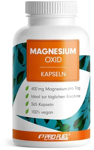 Magnesium Kapseln 365x (1 Jahr) von ProFuel