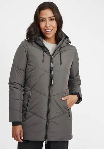 OXMO OXJunchen Damen Winterjacke mit Kapuze - Funktionsjacke mit weicher Polyester-Füllung, ideal für kalte Tage und nachhaltig produziert. Seitliche Reißverschlusstaschen und elastische Ärmelbündchen bieten zusätzlichen Komfort.