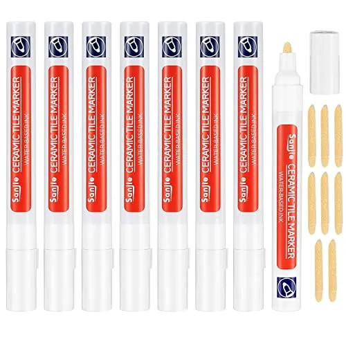 Fugenstift Weiß, 8 Stück – Fliesen Reparatur Stift für Bad und Küche - Fugenmörtel für eine mühelose Fugenreparatur, ideal zur Auffrischung und zum Schutz Ihrer Fliesen in Küche und Bad – inklusive Ersatzspitzen für langanhaltende Ergebnisse.