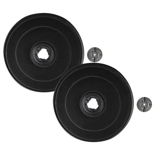vhbw 2x Aktivkohlefilter kompatibel mit Smeg KSEC61EBE, KSEC61NEE, 881265, KSEC66XE, KSEC6B, KSEC61XE, KSEC66X Dunstabzugshaube - 2,3 cm