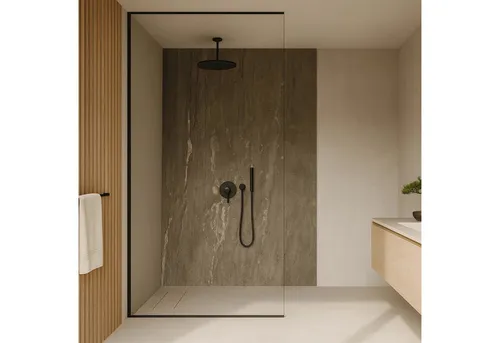neu.haus Duschrückwand Set 12-tlg. Bladel 120x60 cm Ash Grey
