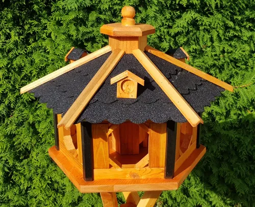 Holzdekoladen Vogelhaus XL Vogelhaus 57x37 cm wetterfest wahlweise mit Ständer Typ 11