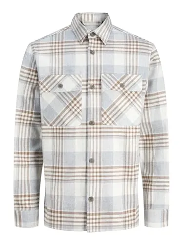 Jack & Jones Langarmhemd JPRRAYLE MELANGE CHECK L/S OVERSHIRT SN - Freizeithemden, komfortabler Baumwollstoff für optimale Hautverträglichkeit und vielseitige Stylingmöglichkeiten für Büro und Alltag.