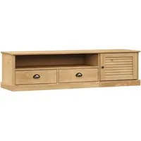 vidaXL TV-Schrank VIGO aus Kiefernholz 156x40x40 cm - Praktischer TV-Schrank aus robustem Kiefernholz mit viel Stauraum. Ideal für dein Wohn- oder Schlafzimmer, bietet er 2 Schubladen und 1 Fach für eine ordentliche Aufbewahrung.