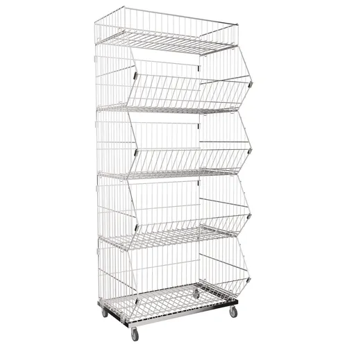 Stapelkörbe auf Rollen Verkaufsständer Rollständer Wühlkorb Verkaufsschütte 5