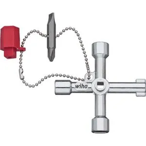 Wiha Schaltschrankschlüssel 24667, Kreuz-Form, 5 Profile, für Schaltschrank-Schließsysteme