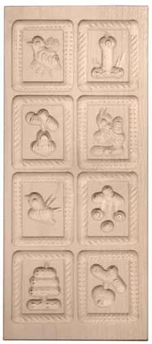 Anisbackform Anisgebäckform Backform gehämmert mit 8 Bildern 21 x 9 cm