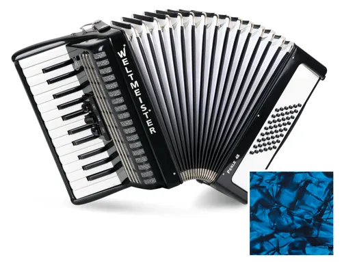 Weltmeister Perle 48 Bass Akkordeon 2-chörig Blauperloid