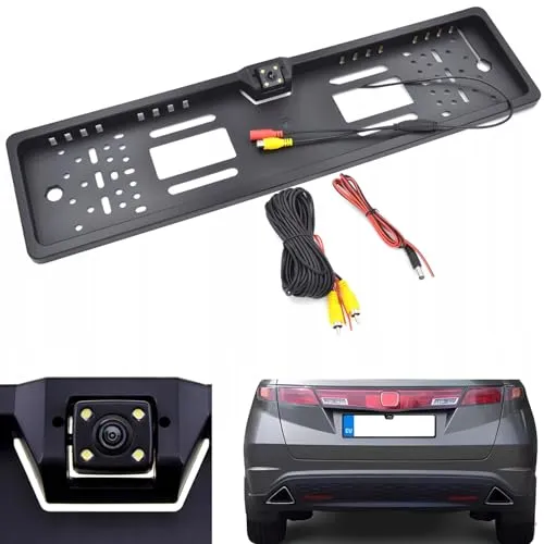 Retoo Nummernschildhalter mit 170° Rückfahrkamera, Kennzeichen, IP68, Kennzeichenhalter Kamera, 656 x 492 px, 12V staubdicht und wasserdicht, Kabellänge 6m, Kamera im Nummernschild-Halter