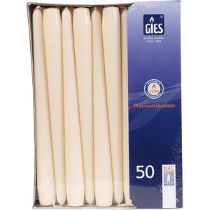 Gies-Kerzen Kerzen 205-339000-14, Spitzkerzen, champagner, Ø 2,2 cm, Höhe 24,5 cm, 50 Stück