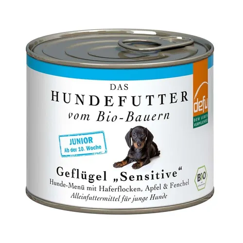 Hund Nassfutter - Junior Geflügel Sensitive 200g | DEFU DEMETER FELDERZ