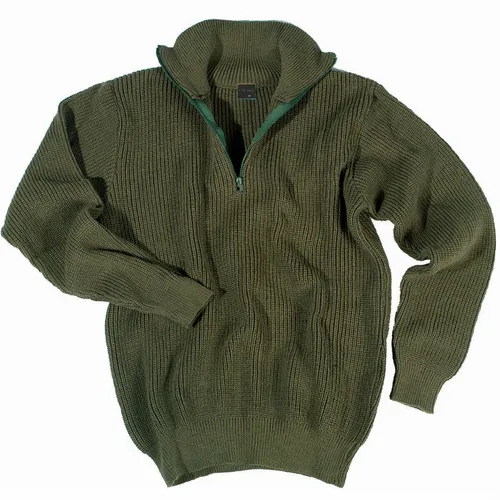 MFH Isländer Pullover, Troyer mit Reißverschluss (L, Oliv)