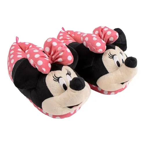 CERDÁ LIFE'S LITTLE MOMENTS 3D-Hausschuhe mit Minnie-Maus-Applikationen - Hausschuhe für Mädchen mit bezauberndem 3D-Minnie-Design, rutschfester Sohle und hervorragendem Komfort – ideal für Disney-Fans und entspannte Momente zu Hause.