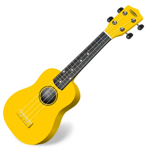 Classic Cantabile US-100 YE Sopran-Ukulele Gelb - Sopran-Ukulele mit 15 Bünden, leichtgängigen Gitarren-Mechaniken und einem ansprechenden gelben Design – ideal für Einsteiger und Musikliebhaber.