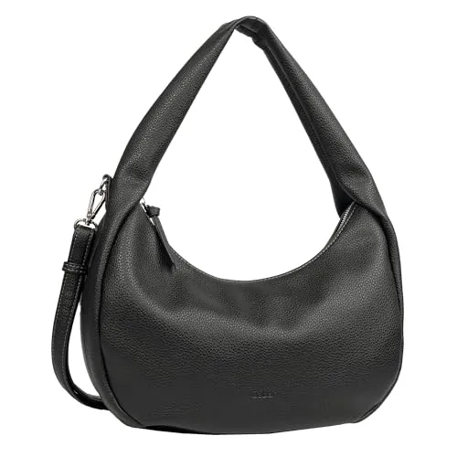 Gabor bags Damen Conni 004564 Schultertasche, Schwarz - Damen-Schultertaschen: Mittelgroße Hobo Bag aus softem Kunstleder mit abnehmbarem Schulterriemen und praktischen Fächern für optimalen Komfort.
