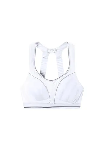 Champion Damen Shock Absorber S5044 Ultimate Run Bra Sport-BH, Weiß, 80G EU - Funktionsunterwäsche, ideal für Läuferinnen mit optimalem Halt und schnelltrocknendem Material für höchsten Komfort während des Trainings.